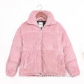 Ladies short corduroy padding jacket